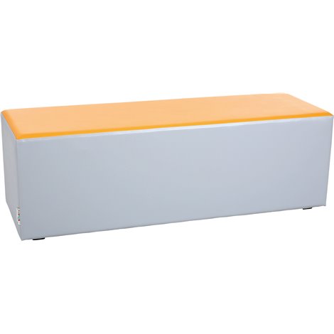 Puf taburet mare bicolor gri-orange, 120 x 40 x 40 cm, vestiar gradinita - imagine 6